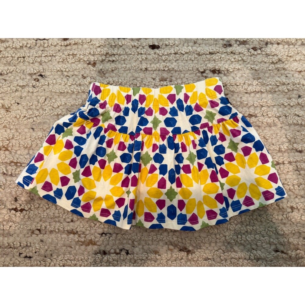 Tea Collection Girls Mosaic Print Skort Size 3 Built-In Shorts Cotton